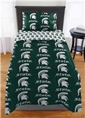 Northwest NCAA Michigan State Spartans Rotary Twin Bed In a Bag Set