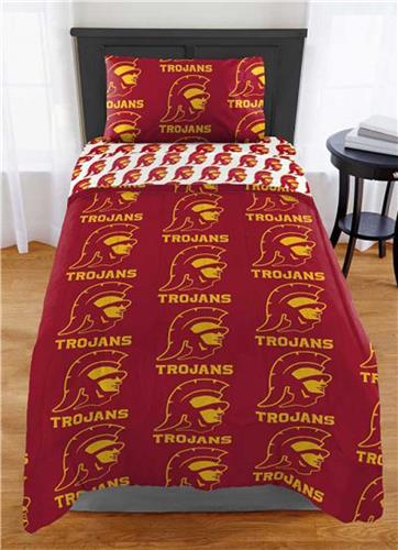 Northwest NCAA USC Trojans Rotary Twin Bed In a Bag Set