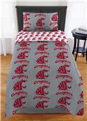 Northwest NCAA Washington State Cougars Rotary Twin Bed In a Bag Set