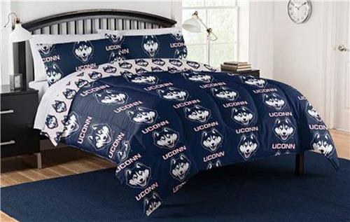 Northwest NCAA UConn Huskies Rotary Queen Bed In a Bag Set