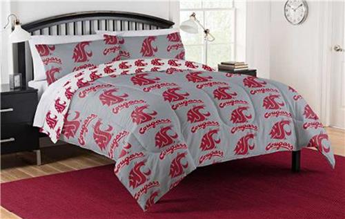 Northwest NCAA Washington State Cougars Rotary Queen Bed In a Bag Set