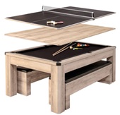 Atomic 84" Hampton 3-in-1 Combo Table, Billiards + Ping Pong + Dining