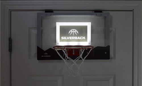 Silverback 18" or 23" LED Light-Up Over the Door Mini Basketball Hoop