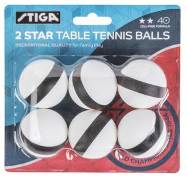 Stiga T1427 2-Star Spintracker Table Tennis Balls (1 6-Pack)