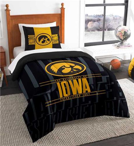 Northwest NCAA Iowa Hawkeyes "Modern Take" Twin Comforter/Sham Set
