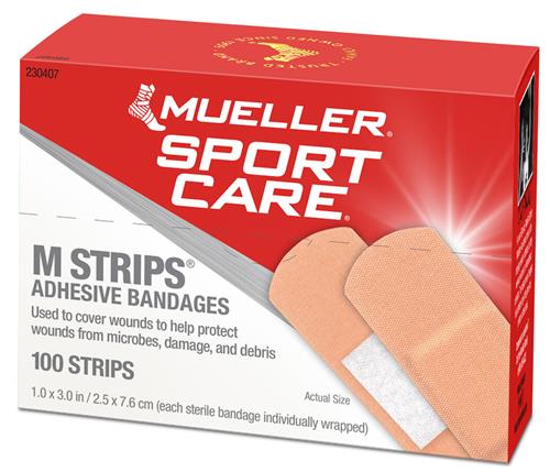 MStrips Sterile Adhesive Bandages 1" x 3" Strips, 100 Strips/Box