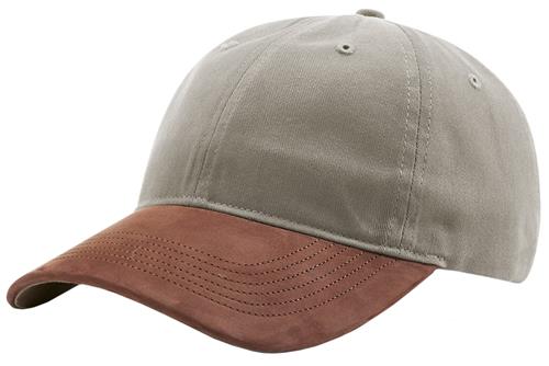 Richardson 236 Chino With Leather Visor Ball Cap. Embroidery is available on this item.