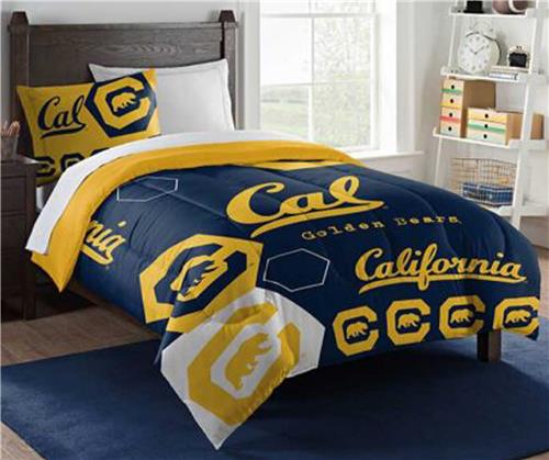 Northwest NCAA Cal Berkeley Golden Bears "Hexagon" Twin Comforter/Sham Set