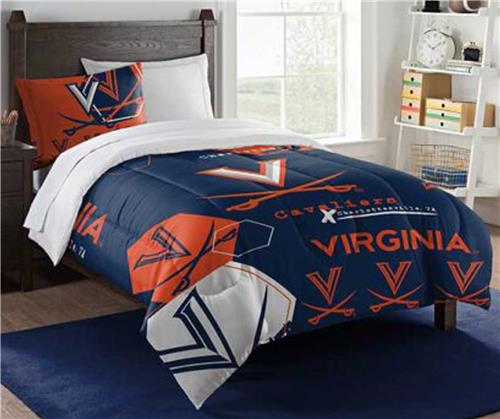 Northwest NCAA Virginia Cavaliers "Hexagon" Twin Comforter/Sham Set