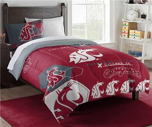 Northwest NCAA Washington State Cougars "Hexagon" Twin Comforter/Sham Set