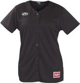 Rawlings Womens & Girls Faux-Button Short Sleeve Softball Jersey