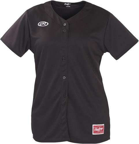 Rawlings Womens & Girls Faux-Button Short Sleeve Softball Jersey. Decorated in seven days or less.