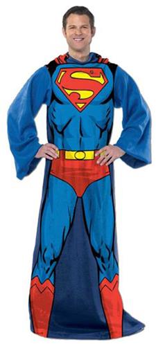 NORTHWEST Superman Überwurfdecke 101x127 Cm – Seidige Vorderseite, Sherpa-Rückseite, Rot