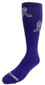 PANCREATIC CANCER Awareness, Purple Ribbon Design Knee-High Socks (1-Pair)