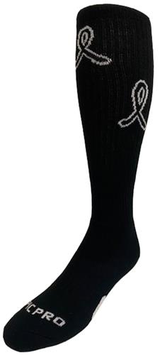 MELANONA CANCER Awareness Black Ribbon Knee-High Socks (1-Pair)