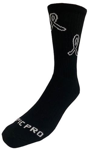 MELANOMA Awareness Black Ribbon Design Crew-Socks (1-Pair)