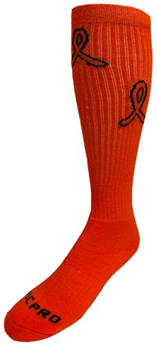 LEUKEMIA Awareness Orange Ribbon Design Knee-High Socks (1-Pair)