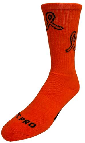 LEUKEMIA Awareness Orange Ribbon Design Crew-Socks (1-Pair)