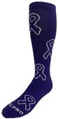 Over-The-Calf Pancreatic Cancer Awareness Purple Ribbon Knee High Socks PAIR