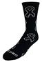 MELANOMA Awareness Black Ribbon - Cute Novelty Fun Design Crew-Socks (1-Pair)