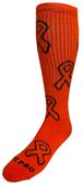 LEUKEMIA Awareness Orange Ribbon Design Knee-High Socks (1-Pair)