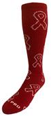 Over-The-Calf Red Ribbon Knee High Socks Aids HIV Awareness PAIR