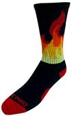 BURN-IN FLAMES - Cute Novelty Fun Design Crew-Socks (1-Pair)