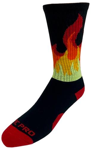 BURN-IN FLAMES - Cute Novelty Fun Design Crew-Socks (1-Pair)