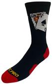 BLACKJACK CARDS - Cute Novelty Fun Design Crew-Socks (1-Pair)