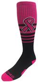 Over-The-Calf Pink Ribbon Graduated Cancer Awareness Knee High Socks PAIR