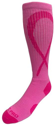 Over-The-Calf Breast Cancer Awareness With Big Pink Ribbon Knee High Socks PAIR