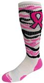 Breast Cancer Awareness Tiger Stripe Pink Ribbon Kneehigh/OTC Socks PAIR