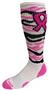 Over-The-Calf Breast Cancer Awareness Tiger Stripe Pink Ribbon Knee High Socks PAIR