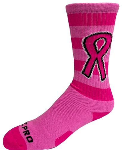 Crew Breast Cancer Awareness Pink Hoop Pink Ribbon Socks PAIR