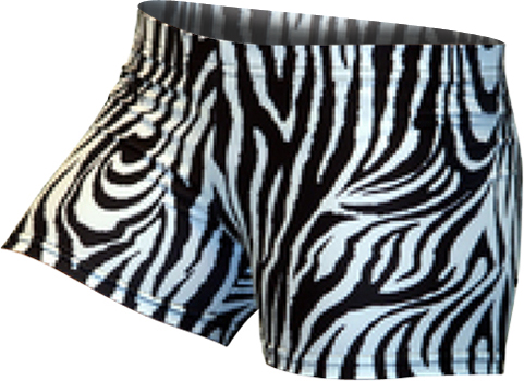 Gem Gear Blk/White Compression Zebra Prints Shorts