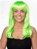 NV Apparel Womens 18" Green Synthetic Long Bob Rave Cosplay Costume Party Halloween Wig