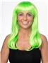 NV Apparel Womens 18" Green Synthetic Long Bob Rave Cosplay Costume Party Halloween Wig