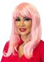18" Long PINK Bob Wig, Womens Synthetic Rave Cosplay Costume Party Halloween Wig
