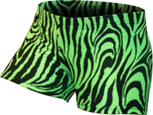 Gem Gear Green Compression Zebra Prints Shorts
