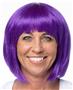 10" Long PURPLE Bob Wig, Womens Synthetic Rave Cosplay Costume Party Halloween Wig