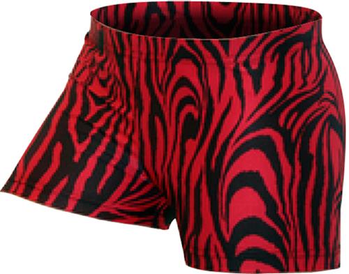 Gem Gear Red Compression Zebra Prints Shorts