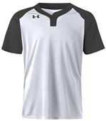 Under Armour Baseball Jersey, Adult 2-Button (Black,Gold,Purple)