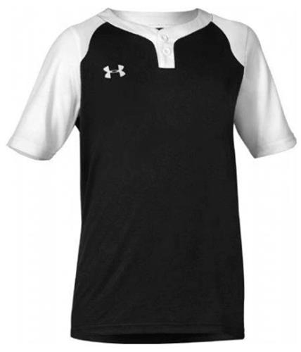 Youth Baseball Jersey, Short Sleeve, 2-Button, Under Armour. Decorated in seven days or less.