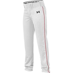  Baseball Express Youth Triple Play Open Bottom Baseball Pants,  Adjustable Length, Piped Game Pant with Elastic Waistband and Double Knee,  YKK Zipper, White/Red, Extra Small : Clothing, Shoes & Jewelry