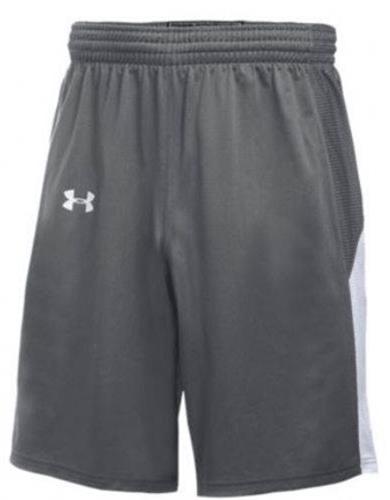 Under Armour Basketball Shorts, Youth (WHITE)  8" Inseam Fury (No Pockets)