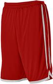 Reversible Basketball Shorts, ( AS,AM,YL,YXL-Red/White) Adult 10" & Youth 8" (No Pockets)