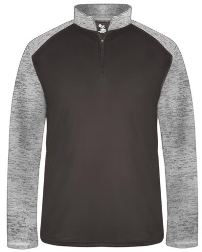 Adult (Black,Forest,Graphite,Red,Royal,Navy) Tonal Blend 1/4-Zip Long-Sleeve Shirt. Decorated in seven days or less.