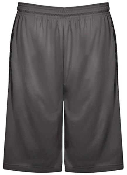 Mens 7" Inseam Line Embossed Panel Sports Shorts (With Pockets)