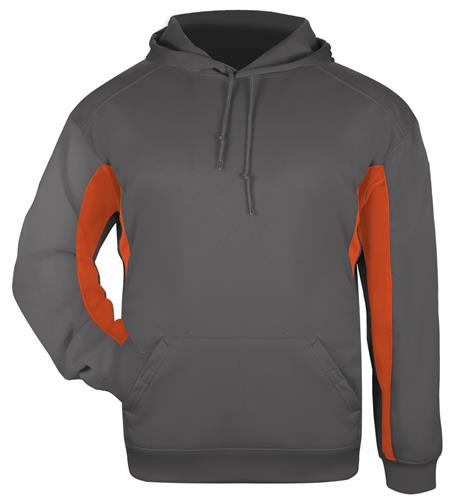 Adult (A3XL,A2XL - Graphite/Red) Unisex Loose-Fit Polyester Hoodie. Decorated in seven days or less.