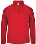 1/4-Zip Fleece PullOver, Adult (Red,Black,Graphite,Navy) Loose-Fit Tonal Blend